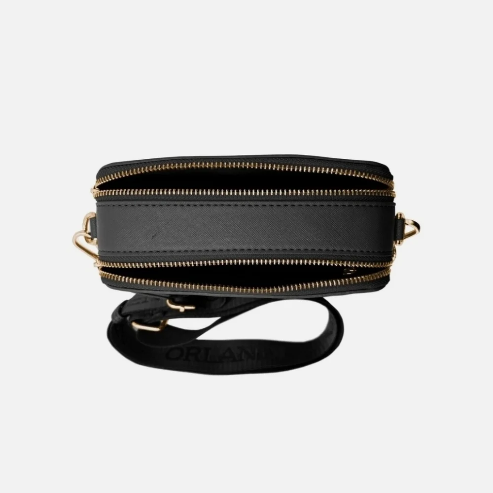 NWT VALENTINO ORLANDI Studded Double Zip Crossbody Camera Bag - Black - Picture 4 of 8